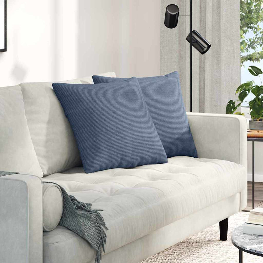 Sofa Kussens 2 pcs Blauw 50 x 50 cm Katoen Stof
