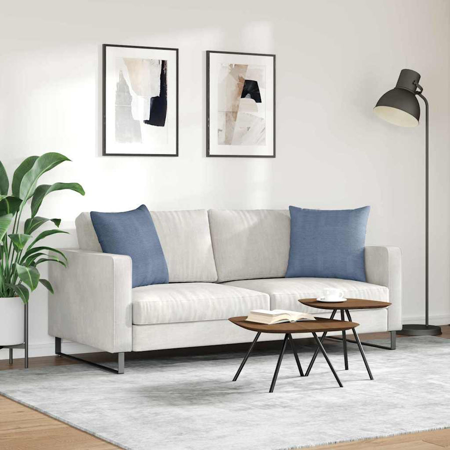 Sofa Kussens 2 pcs Blauw 50 x 50 cm Katoen Stof