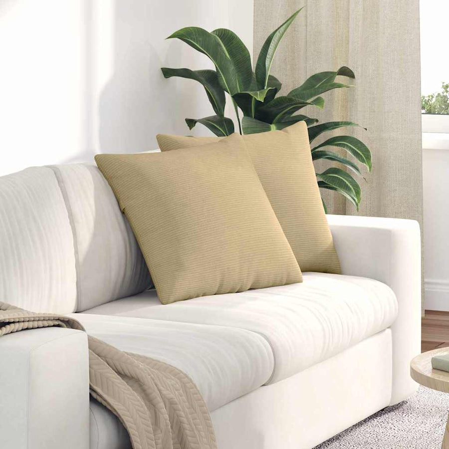 Sofa Kussens 2 pcs Grijs groen 50 x 50 cm Katoen Stof