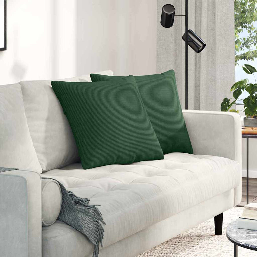 Sofa Kussens 2 pcs Donkergroen 50 x 50 cm Katoen Stof