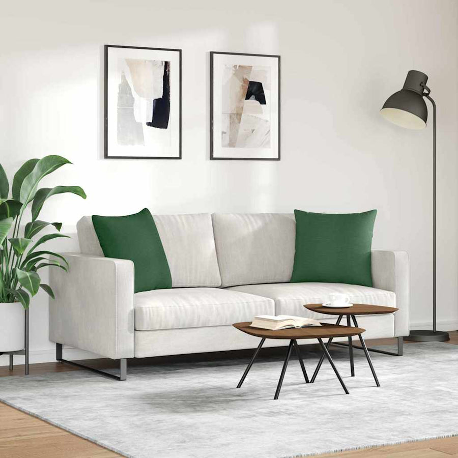 Sofa Kussens 2 pcs Donkergroen 50 x 50 cm Katoen Stof