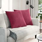 Sofa Cushions 2 pieces Wine Red 60 x 60 cm Corduroy