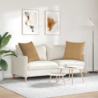 Sofa Kussens 2 pcs Bruin 60 x 60 cm Katoen Stof