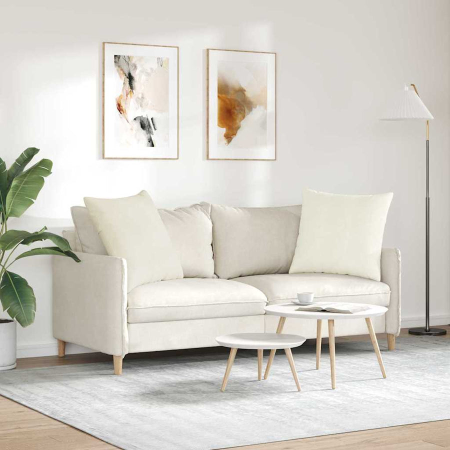 Sofa Kussens 2 pcs Crème 60 x 60 cm Katoen Stof