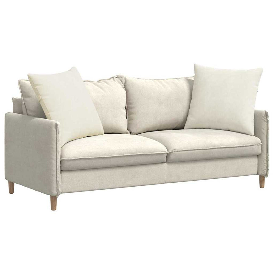 Sofa Kussens 2 pcs Crème 60 x 60 cm Katoen Stof