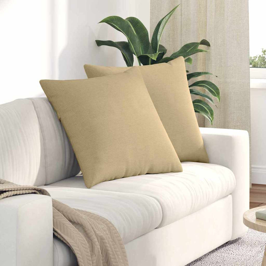 Sofa Kussens 2 pcs Grijs groen 60 x 60 cm Katoen Stof