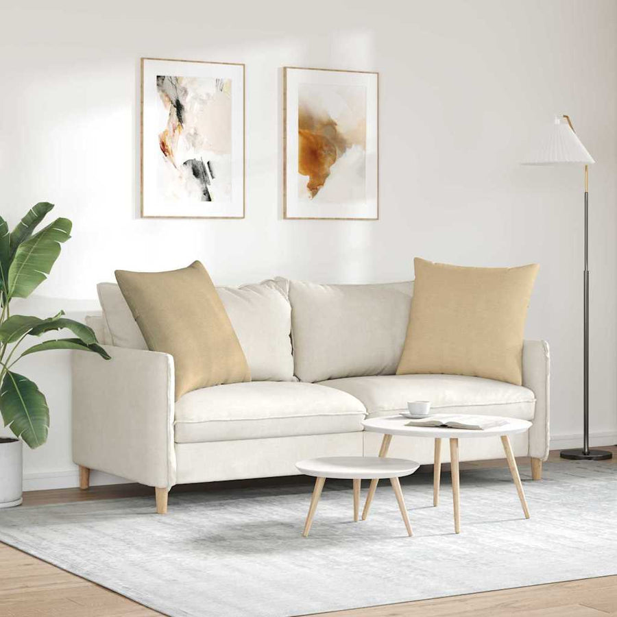 Sofa Kussens 2 pcs Grijs groen 60 x 60 cm Katoen Stof