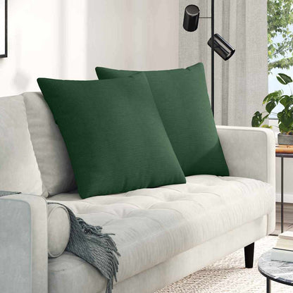 Sofa Kussens 2 pcs Donkergroen 60 x 60 cm Katoen Stof