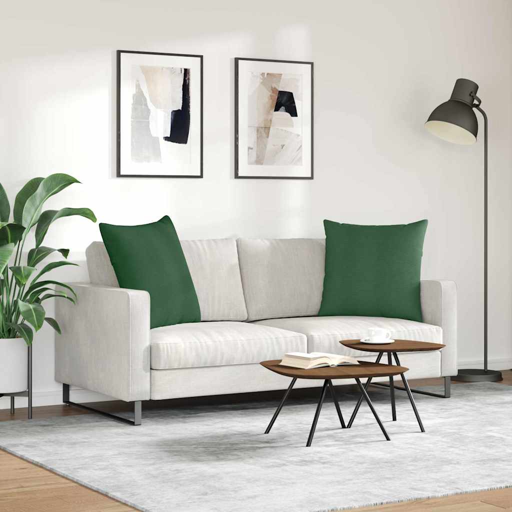 Sofa Kussens 2 pcs Donkergroen 60 x 60 cm Katoen Stof