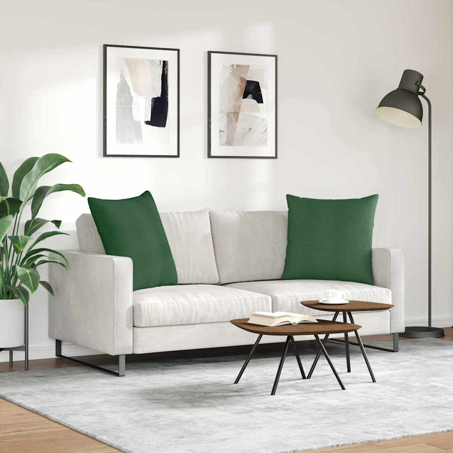 Sofa Kussens 2 pcs Donkergroen 60 x 60 cm Katoen Stof