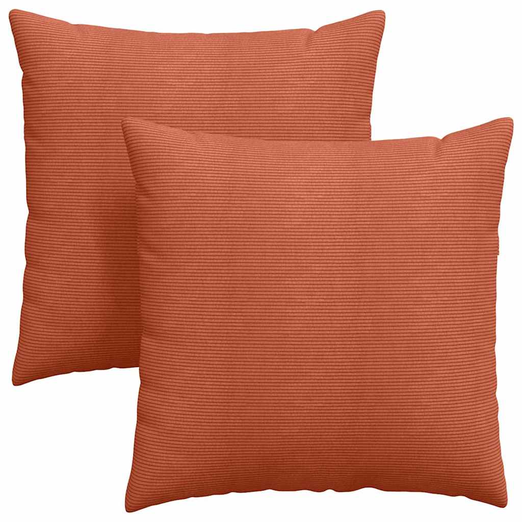 Sofa Kussens 2 pcs Rood-oranje 60 x 60 cm Katoen Stof