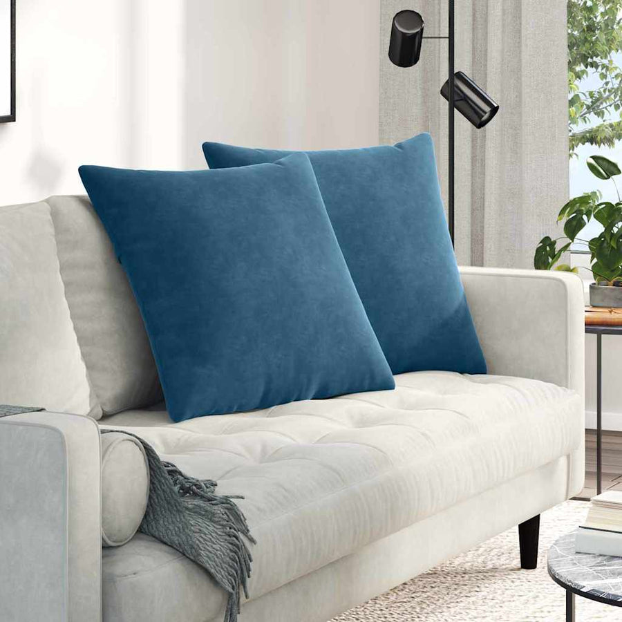 Sofa Kussens 2 pcs Blauw 80 x 80 cm Katoen Stof