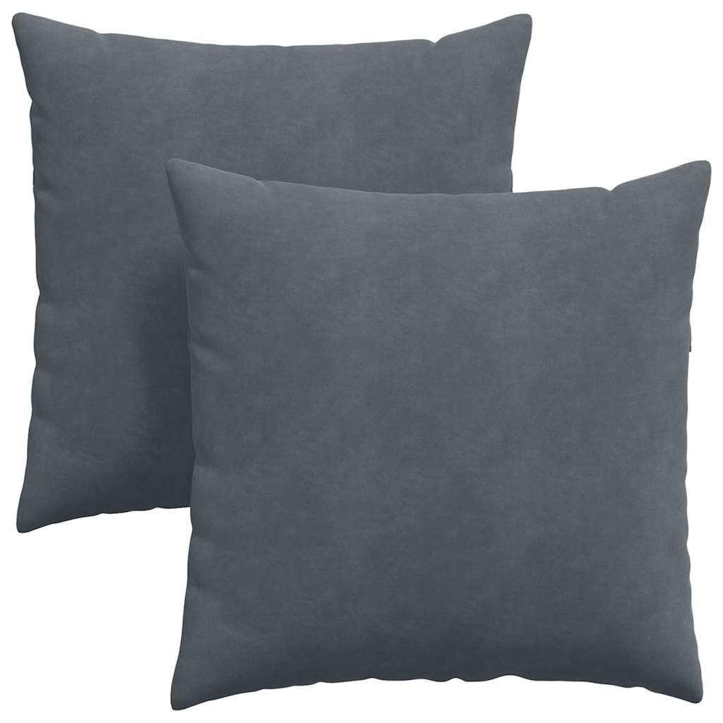 Sofa Kussens 2 pcs Donkergrijs 80 x 80 cm Katoen Stof