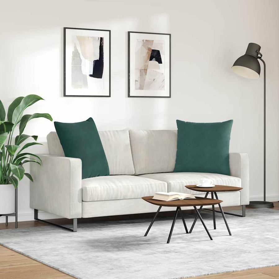 Sofa Kussens 2 pcs Donkergroen 80 x 80 cm Katoen Stof