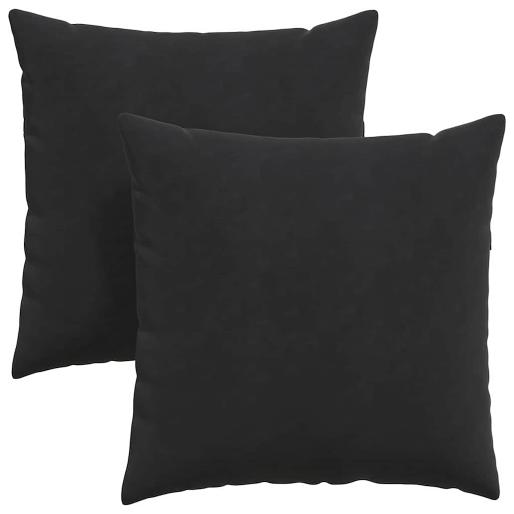 Sofa Kussens 2 pcs Zwart 80 x 80 cm Katoen Stof