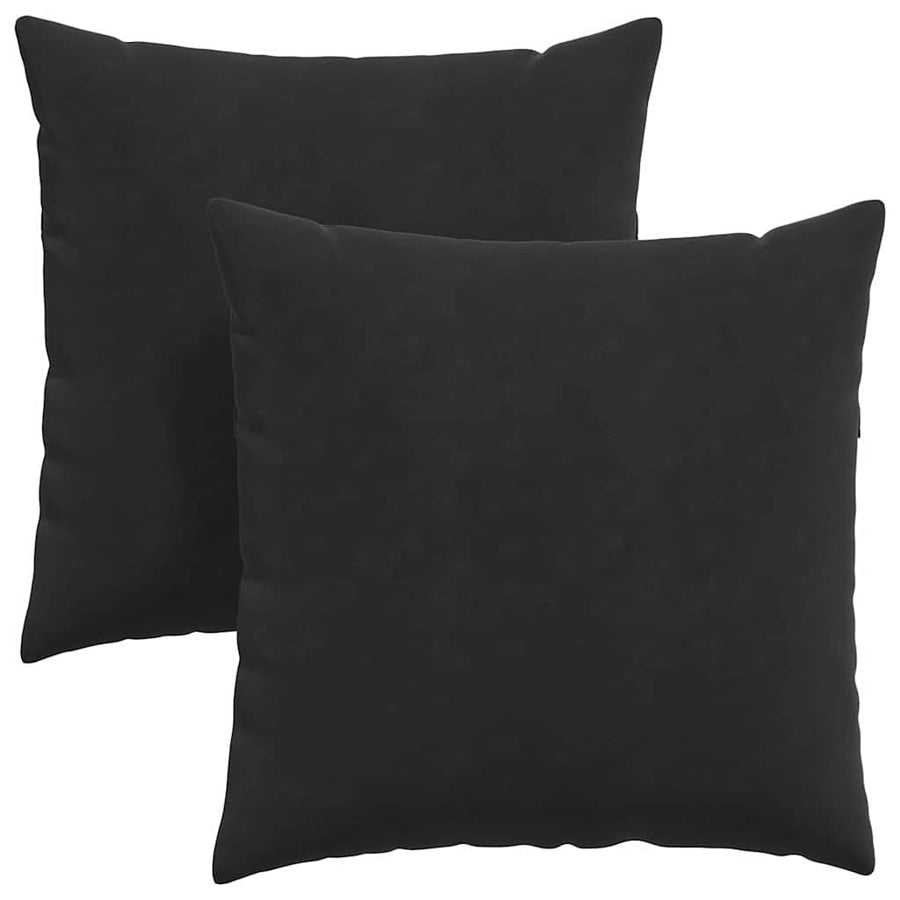 Sofa Kussens 2 pcs Zwart 80 x 80 cm Katoen Stof