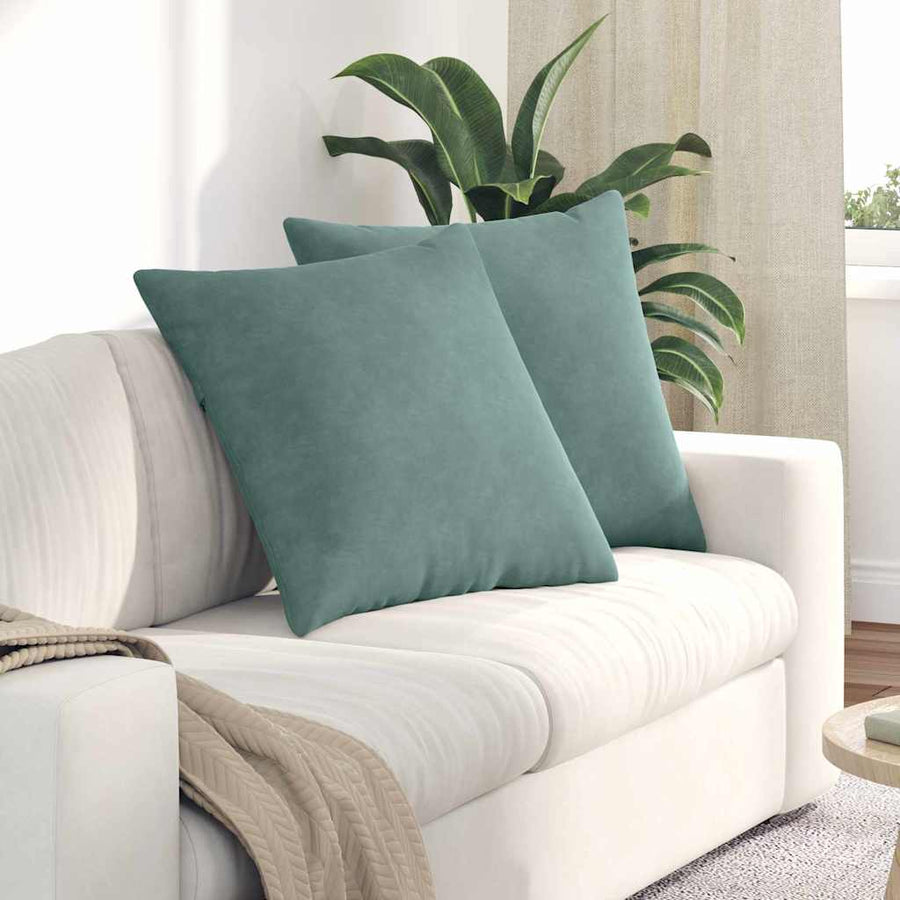 Sofa Kussens 2 pcs Zeegroen 80 x 80 cm Katoen Stof