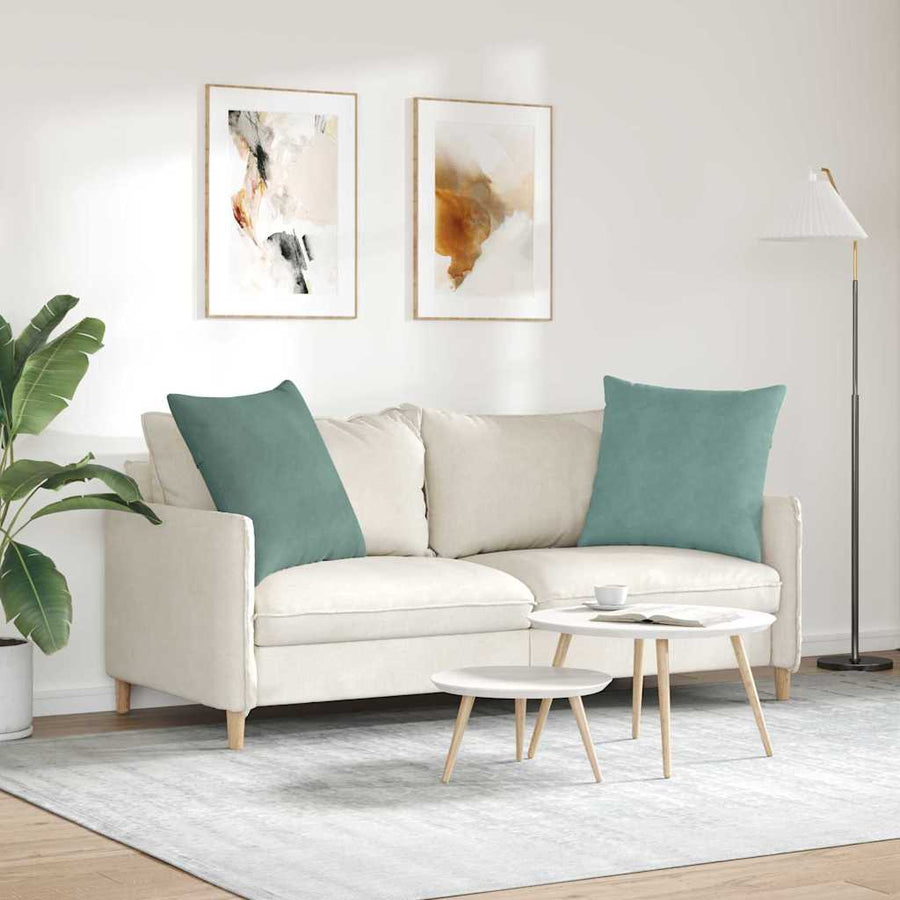 Sofa Kussens 2 pcs Zeegroen 80 x 80 cm Katoen Stof