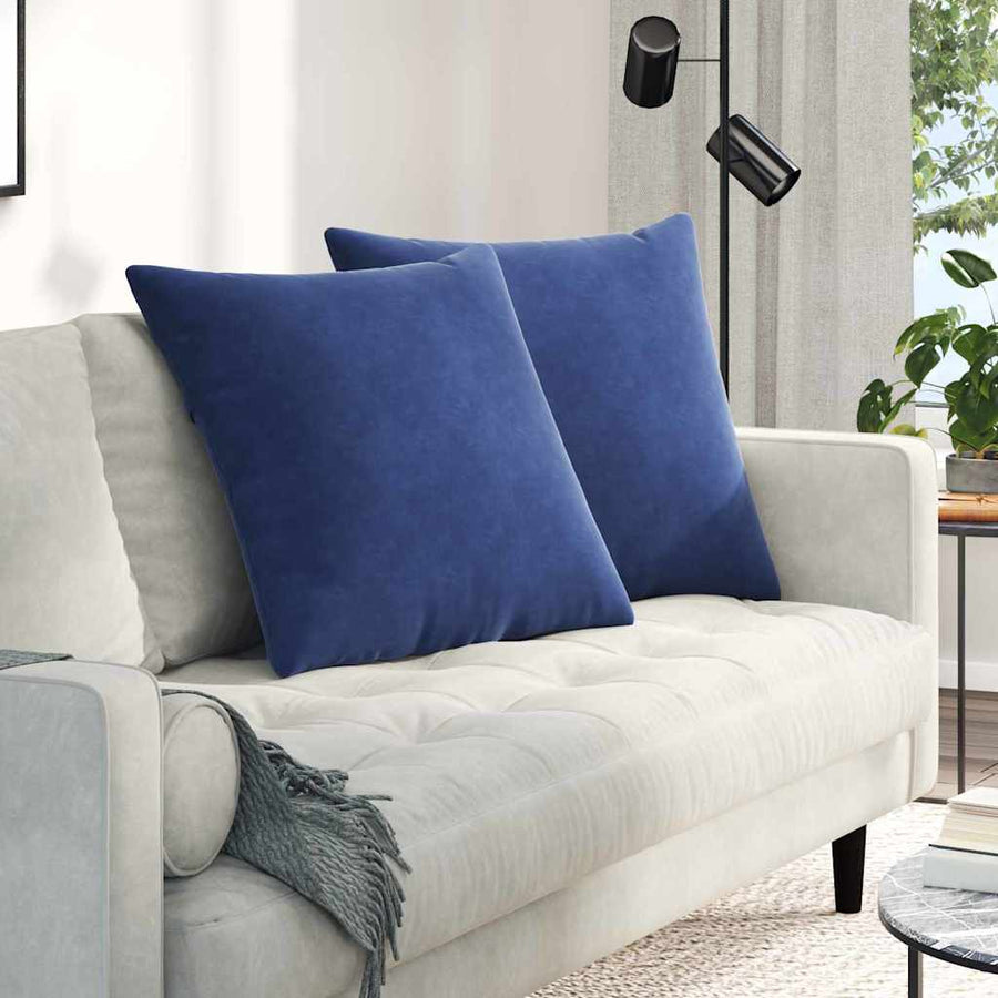 Sofa Kussens 2 pcs Politieblauw 80 x 80 cm Katoen Stof