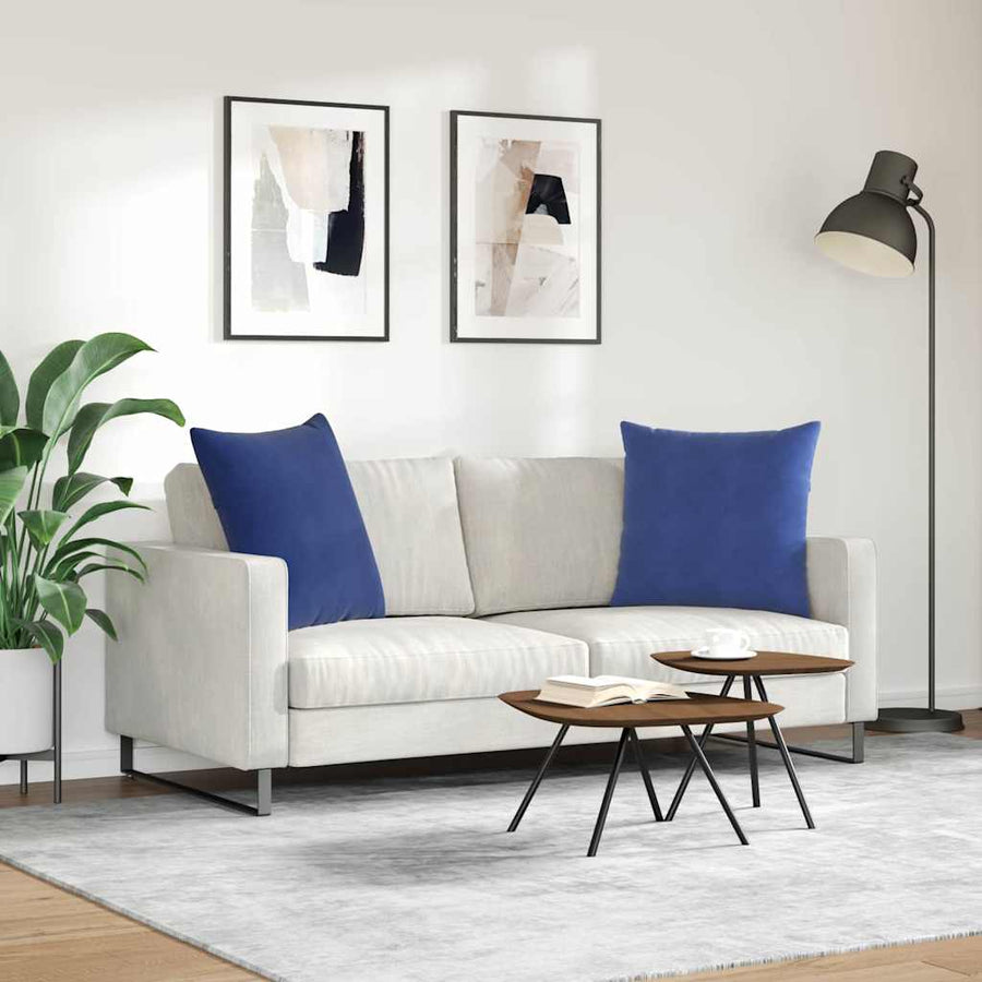 Sofa Kussens 2 pcs Politieblauw 80 x 80 cm Katoen Stof
