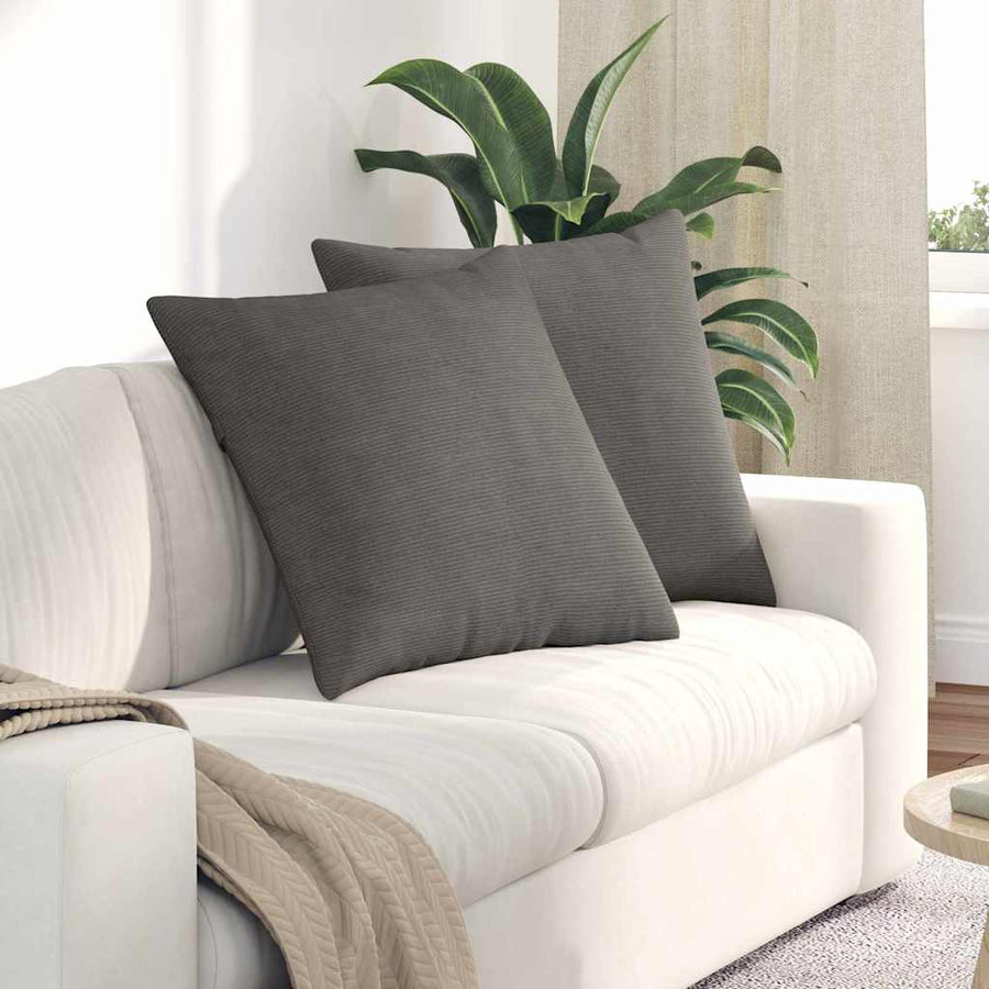 Sofa Kussens 2 pcs Lichtgrijs 80 x 80 cm Katoen Stof