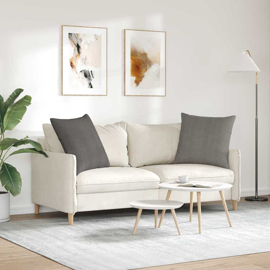 Sofa Kussens 2 pcs Lichtgrijs 80 x 80 cm Katoen Stof