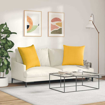 Sofa Kussens 2 pcs Lichtgeel 80 x 80 cm Katoen Stof