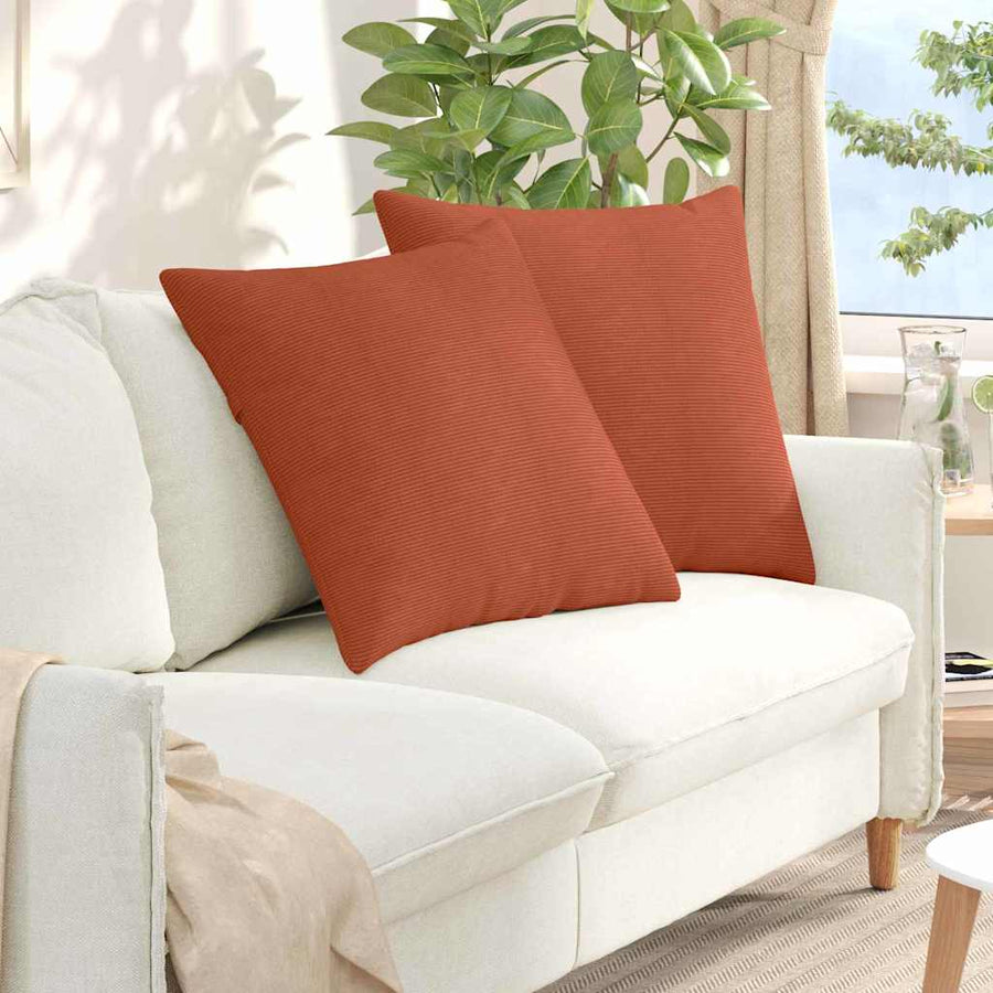 Sofa Kussens 2 pcs Rood-oranje 80 x 80 cm Katoen Stof