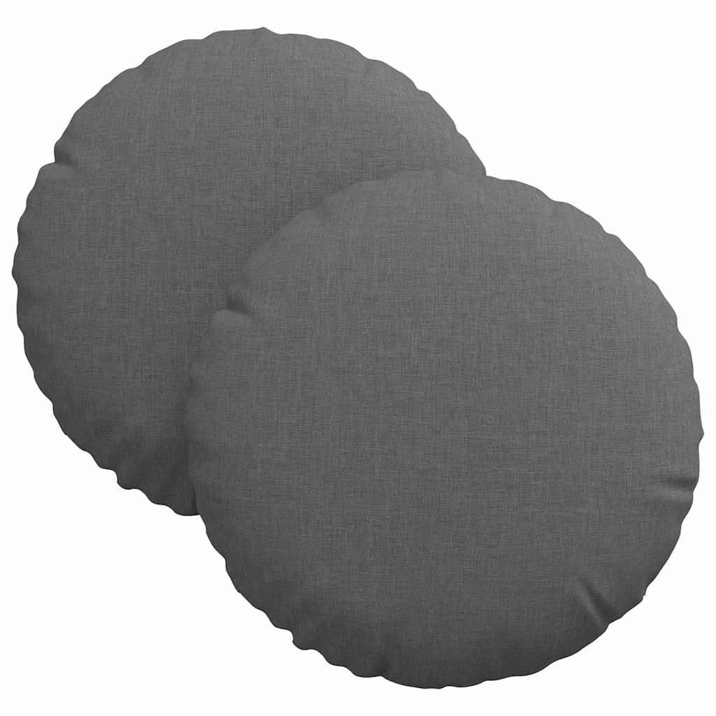Zitkussens 2 pcs Donkergrijs Ø30 x 13 cm Stof