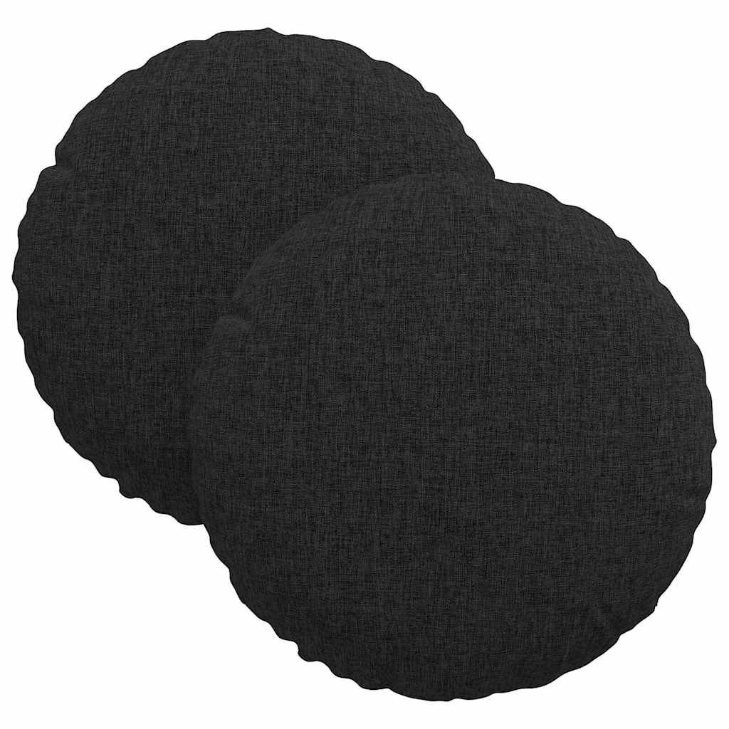 Zitkussens 2 pcs Zwart Ø30 x 13 cm Stof