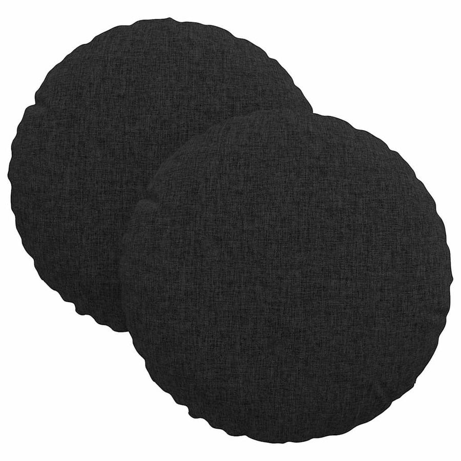 Zitkussens 2 pcs Zwart Ø30 x 13 cm Stof