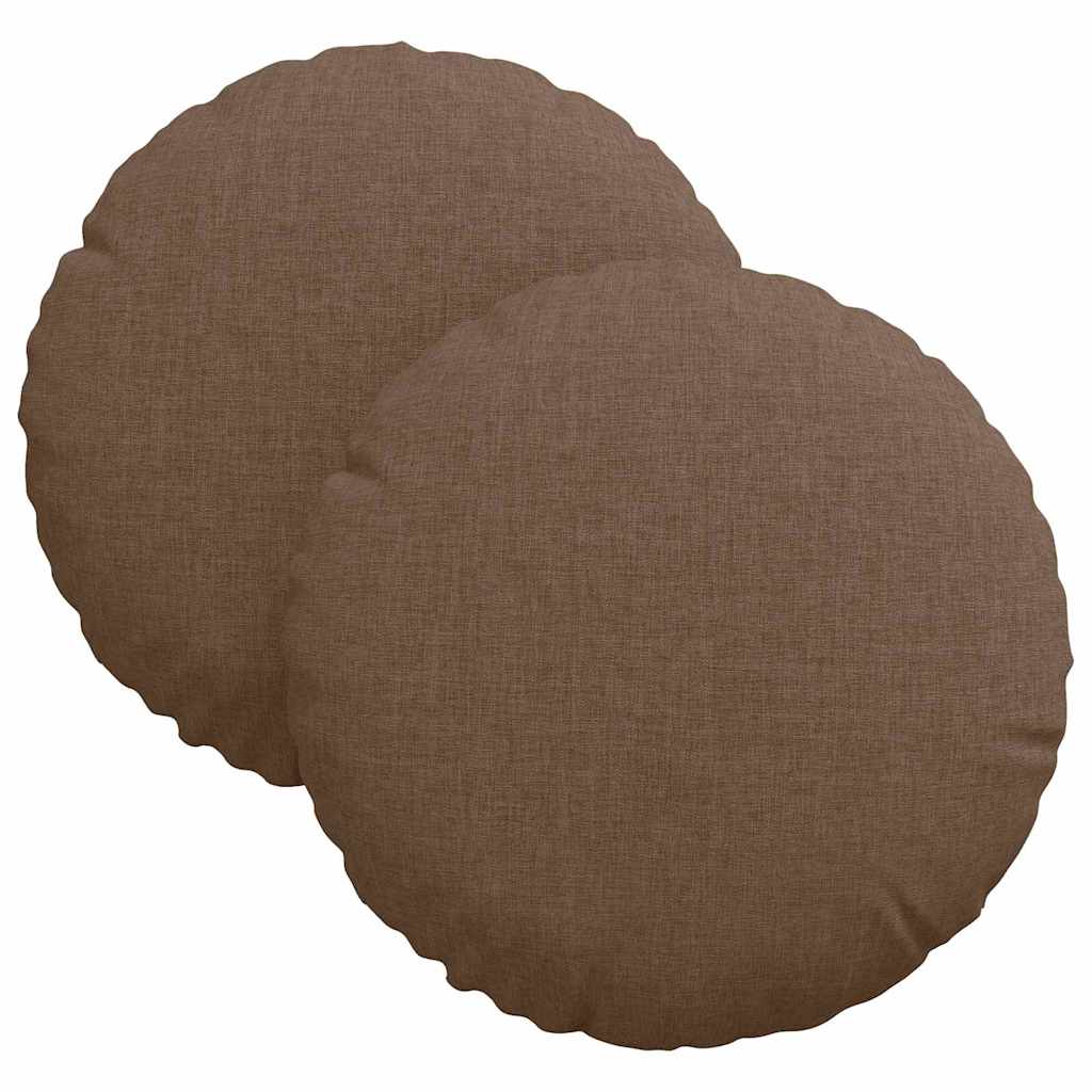 Zitkussens 2 pcs Bruin Ø30 x 13 cm Stof