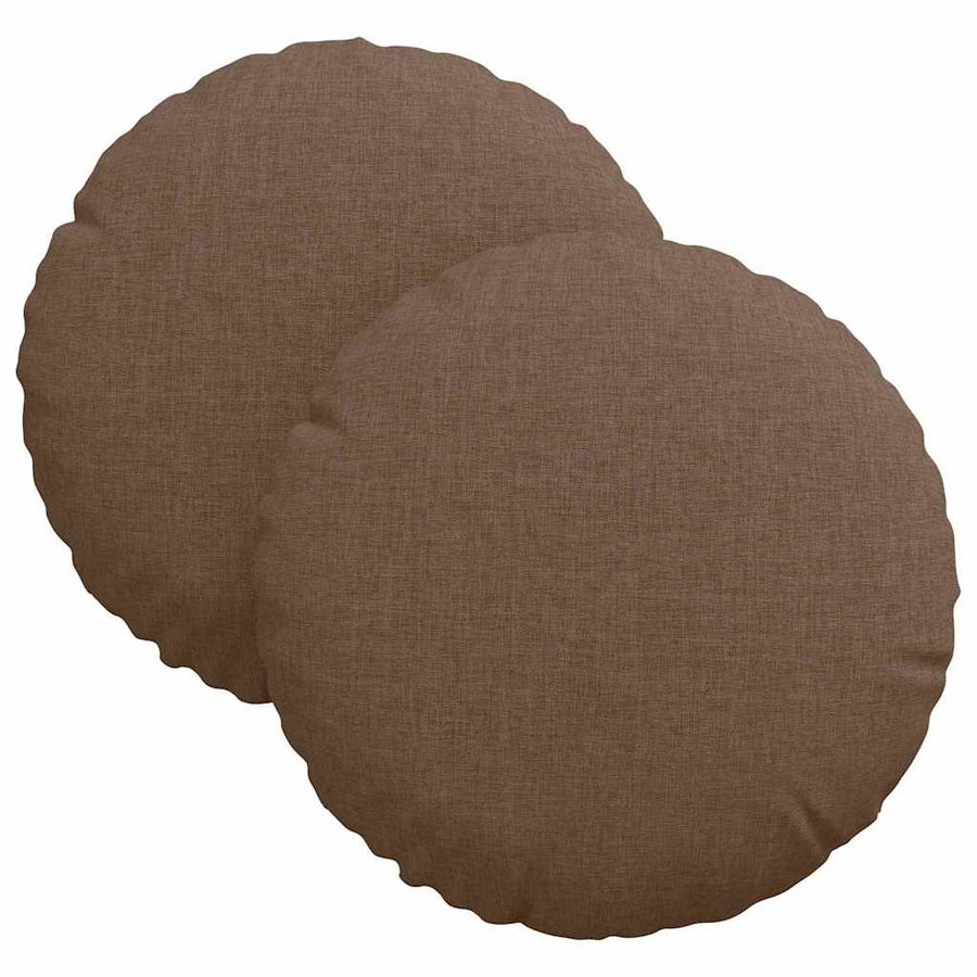 Zitkussens 2 pcs Bruin Ø30 x 13 cm Stof