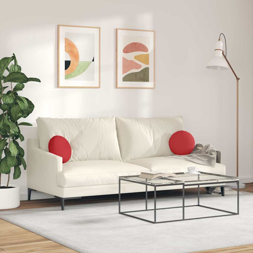 Zitkussens 2 pcs Rood Ø30 x 13 cm Stof