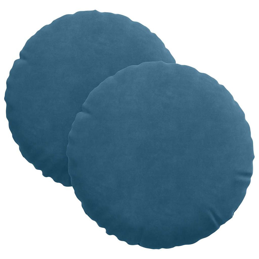 Zitkussens 2 pcs Blauw Ø 40 x 13 cm Fluweel