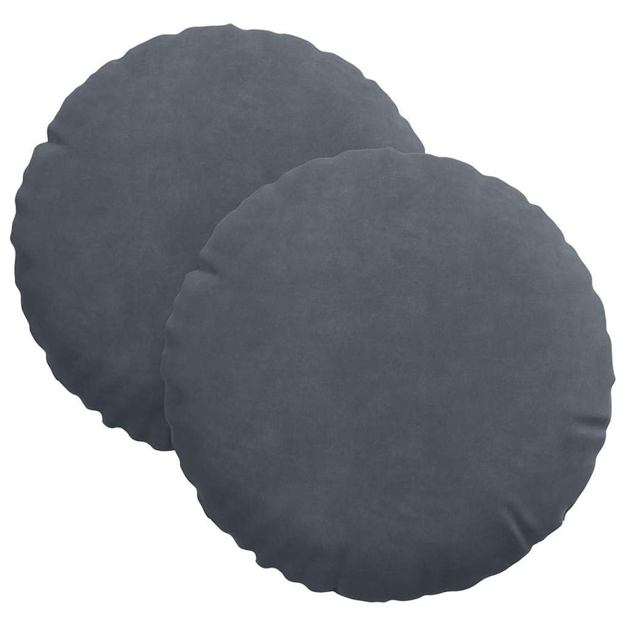 Zitkussens 2 pcs Donkergrijs Ø 40 x 13 cm Fluweel