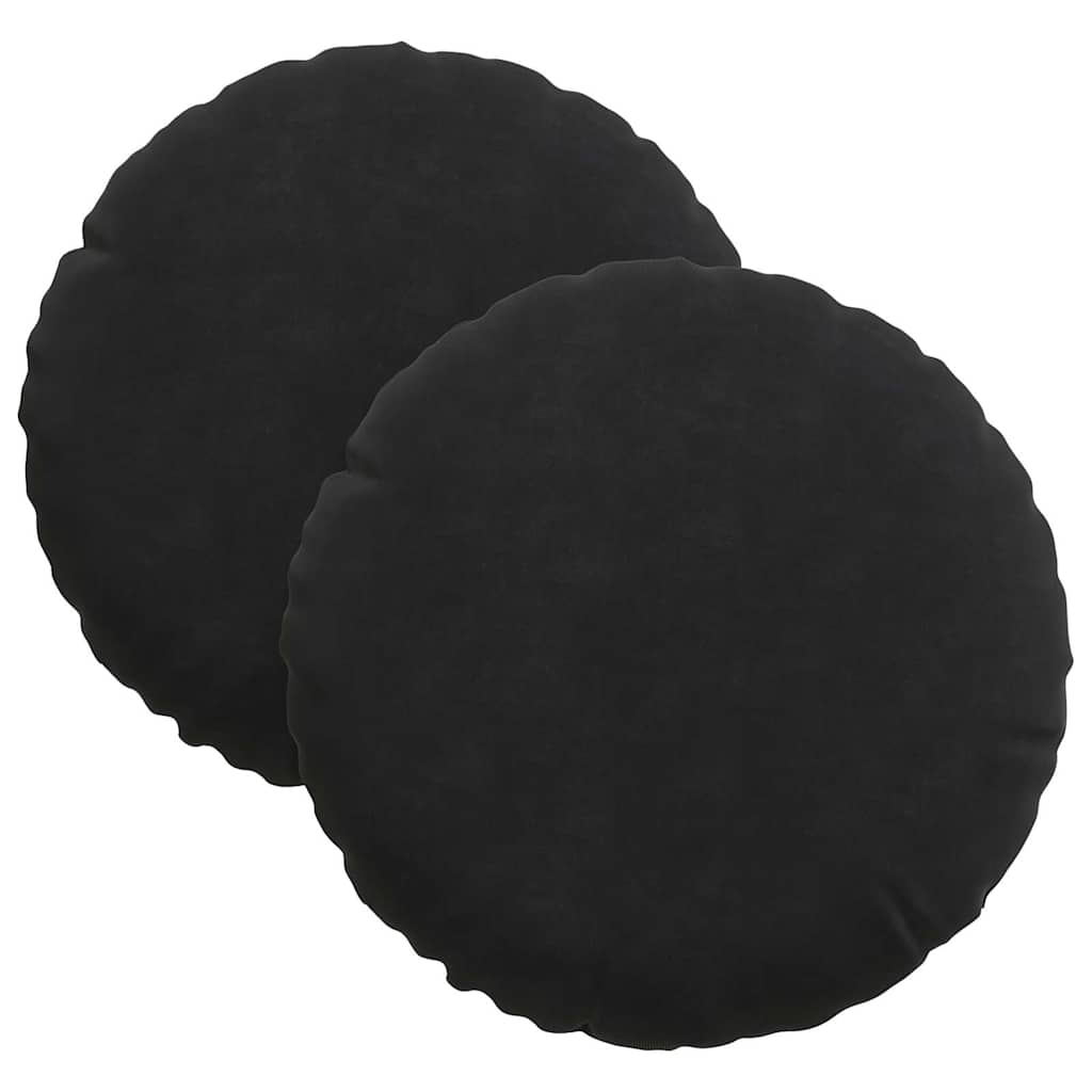 Zitkussens 2 pcs Zwart Ø 40 x 13 cm Fluweel