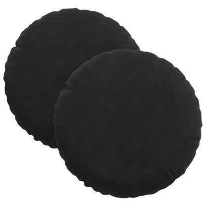 Zitkussens 2 pcs Zwart Ø 40 x 13 cm Fluweel