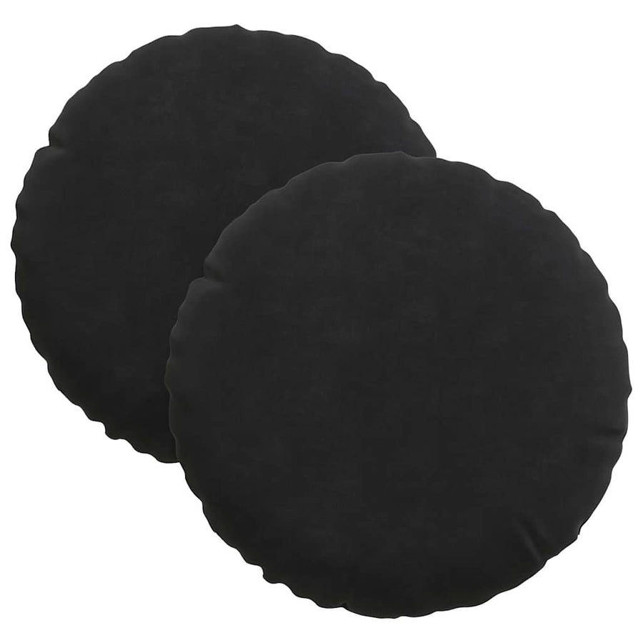 Zitkussens 2 pcs Zwart Ø 40 x 13 cm Fluweel