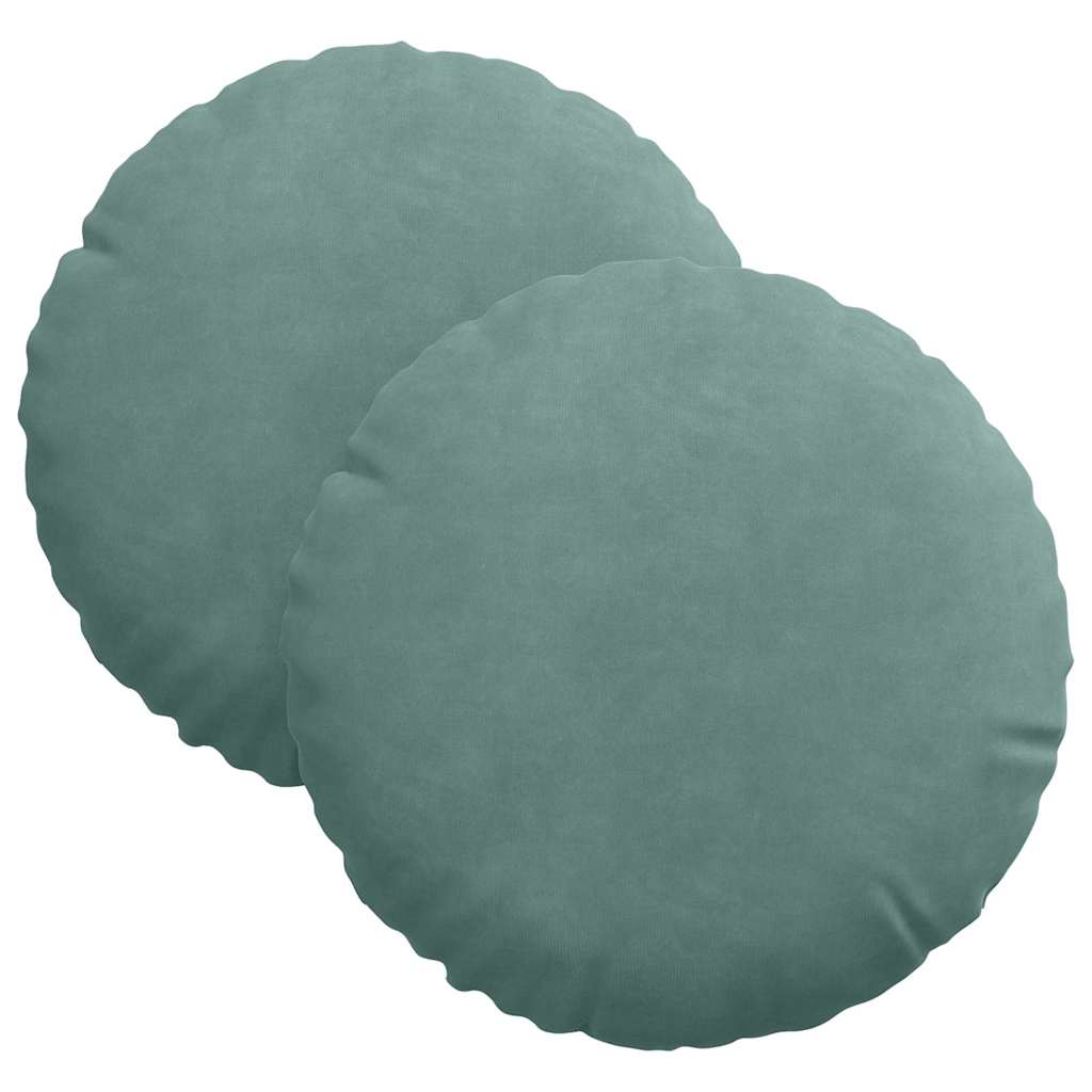 Zitkussens 2 pcs Zeegroen Ø 40 x 13 cm Fluweel