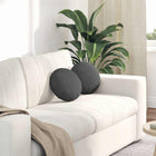 Seat Cushions 2 pcs Dark Grey Ø 30 cm Cotton Fabric