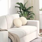 Seat Cushions 2 pcs Cream Ø 30 cm Cotton Fabric