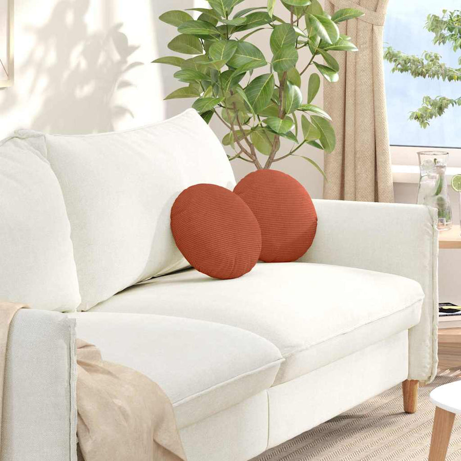 Zitkussens 2 pcs Rood-oranje Ø 30 cm Katoen Stof