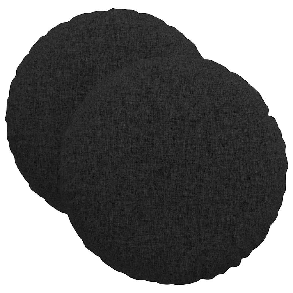 Zitkussens 2 pcs Zwart Ø40 x 13 cm Stof