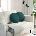 Seat cushions 2 pcs Dark green Ø40 x 13 cm Fabric