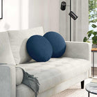 Seat cushions 2 pcs Blue Ø40 x 13 cm Fabric