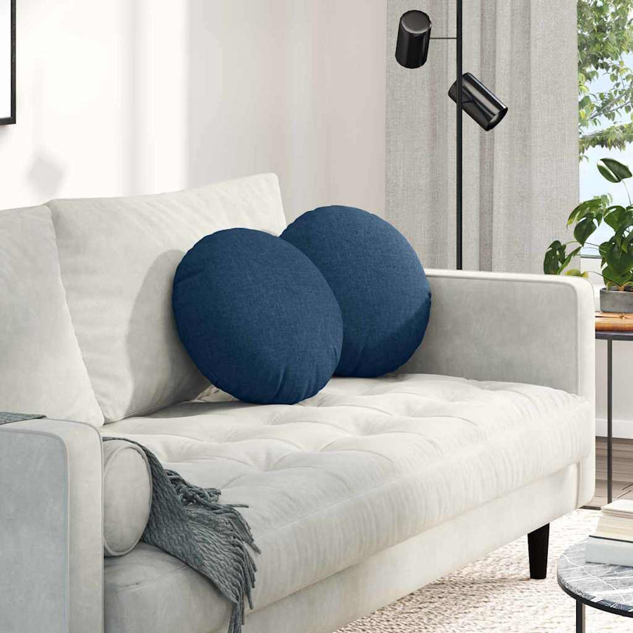 Zitkussens 2 pcs Blauw Ø40 x 13 cm Stof