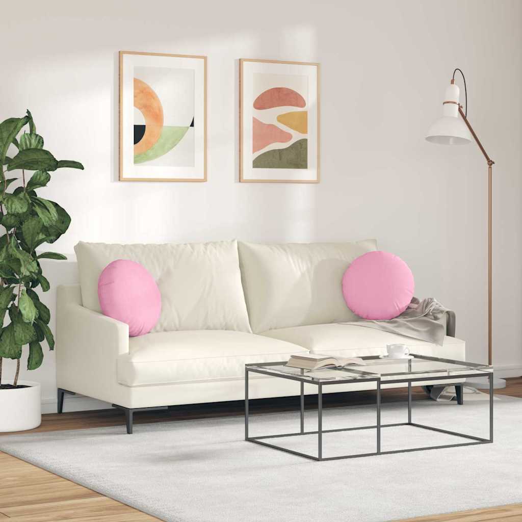 Zitkussens 2 pcs Roze Ø40 x 13 cm Stof