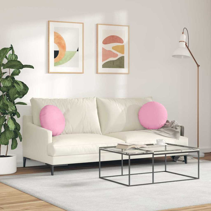 Zitkussens 2 pcs Roze Ø40 x 13 cm Stof