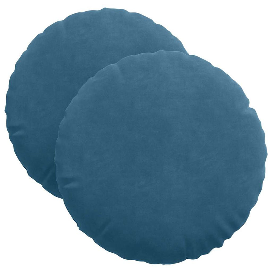 Zitkussens 2 pcs Blauw Ø 40 x 13 cm Fluweel